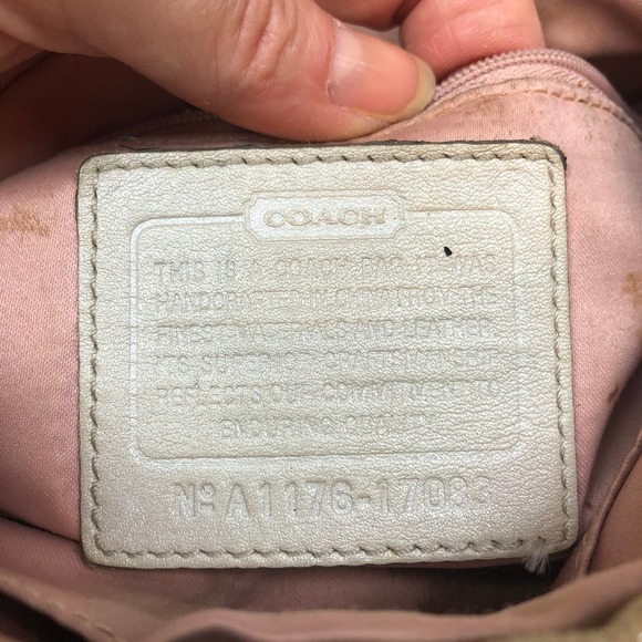 COACH HANDBAG PURSE KRISTIN IKAT OP ART SIGNATURE HOBO 17083 GRAY SHIMMER - Picture 2 of 15